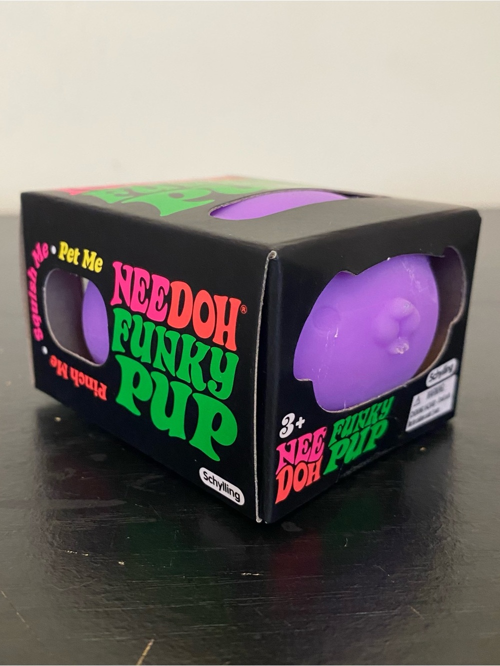 New in Box Schylling Nee Doh Funky Pup Purple Squeeze Ball Super Squish NIB